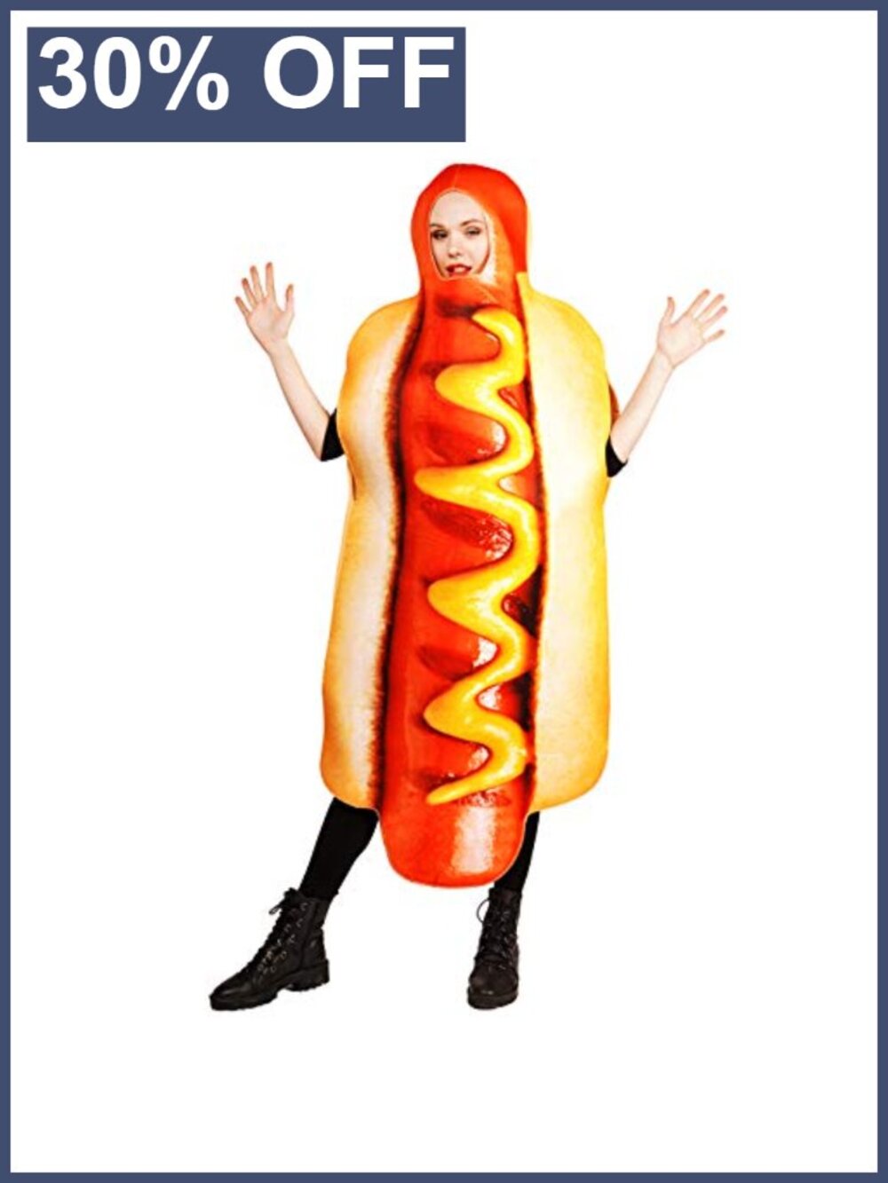 Unisex Adult Hot Dog Jumpsuit Fancy Halloween Costume One Size